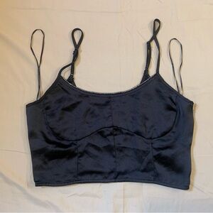 House of Harlow Satin Crop Top